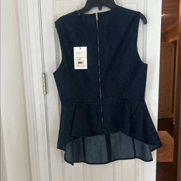 Theory Dark Blue Sleeveless Peplum Top - Picture 3 of 8